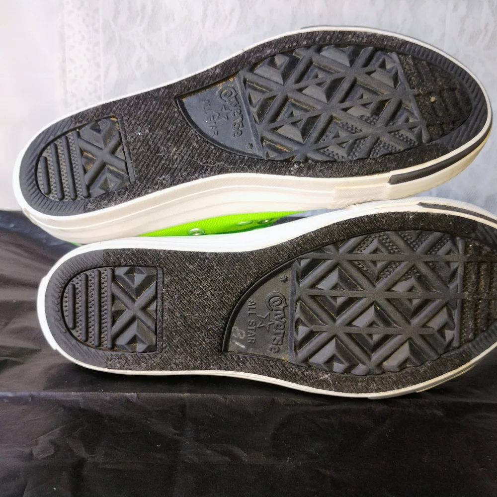 Converse Neon Green Patchwork Kids Sneakers Sz 13y